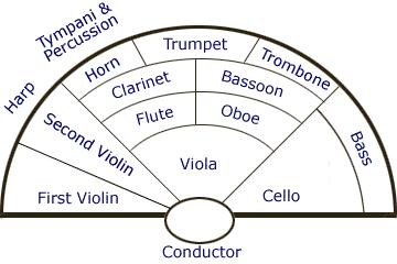 Guelph Symphony Orchestra promotional diagram of symphony layout