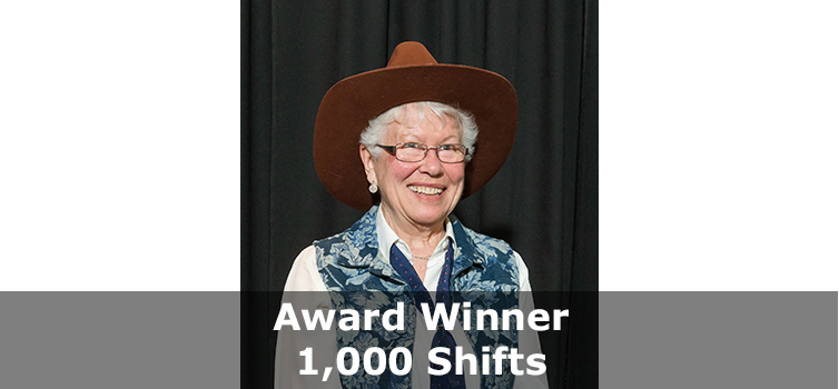 Volunteer Award Winner 1000 shifts
