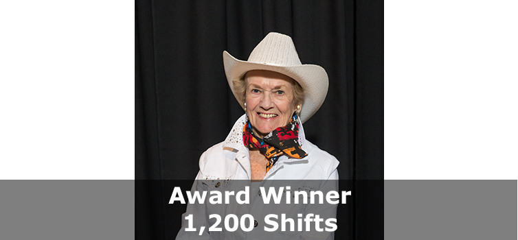 Volunteer Award Winner 1200 shifts