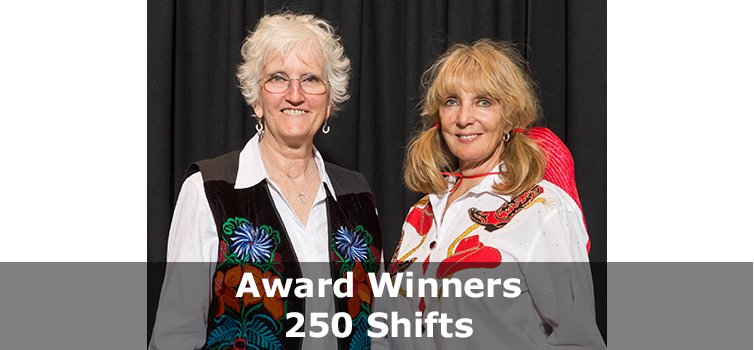 Volunteer Award winners 250 shifts