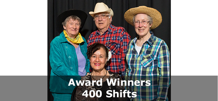 Volunteer Award Winners 400 shifts