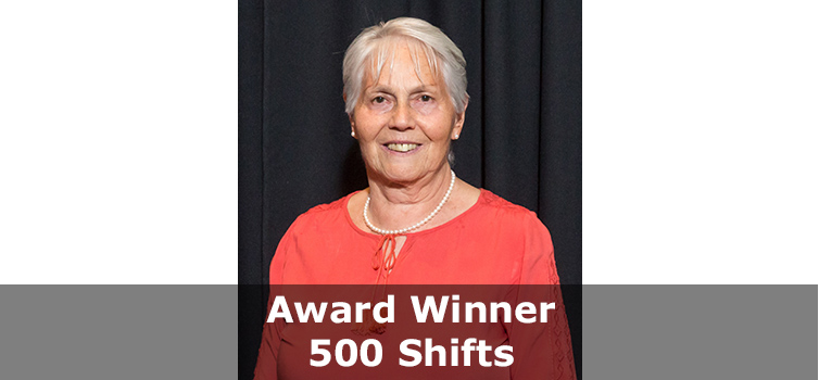 Volunteer Award winner 500 shifts