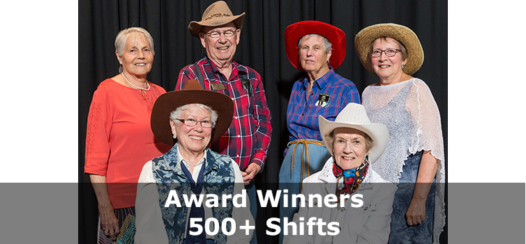 Volunteer Award winners 500 plus shifts