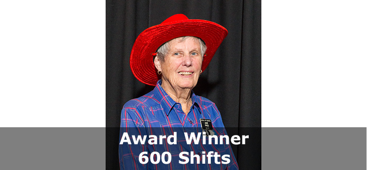 Volunteer Award winner 600 shifts
