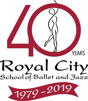 Royal City School of Ballet and Jazz celebrating 40 years 1979 to 2019 logo