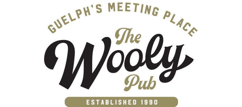The Wooly Pub Guelph's Meeting Place, established in 1990 logo