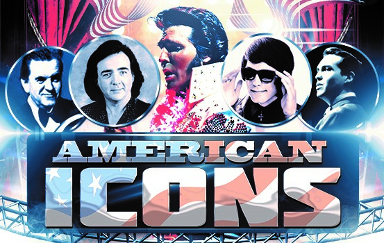 Images of 5 different American Icons, including Elvis and more. "American Icons"
