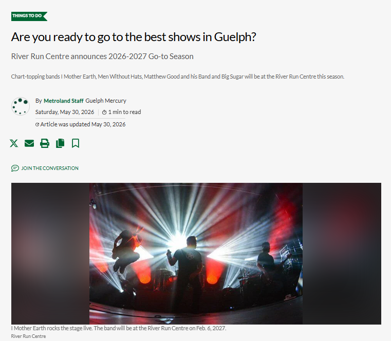 Guelph Mercury - Are you ready to go to the best shows in Guelph?